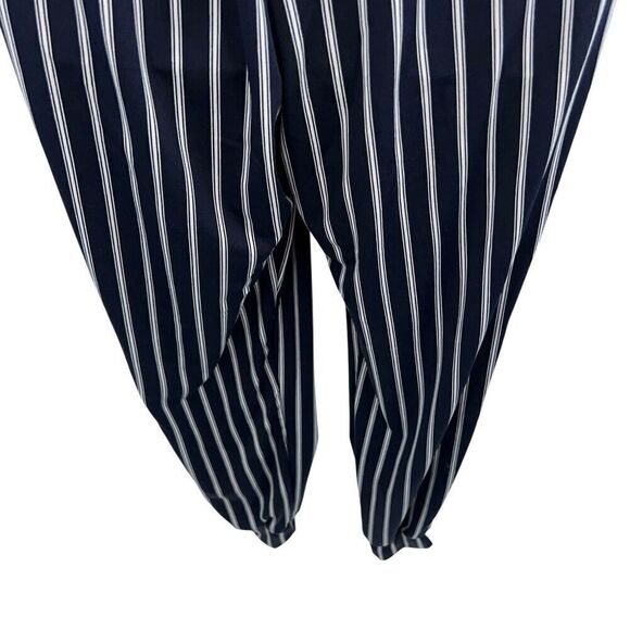 SuperFoxx Striped Navy White Halter Jumpsuit Women's Size XS Stretchy - Picture 7 of 16